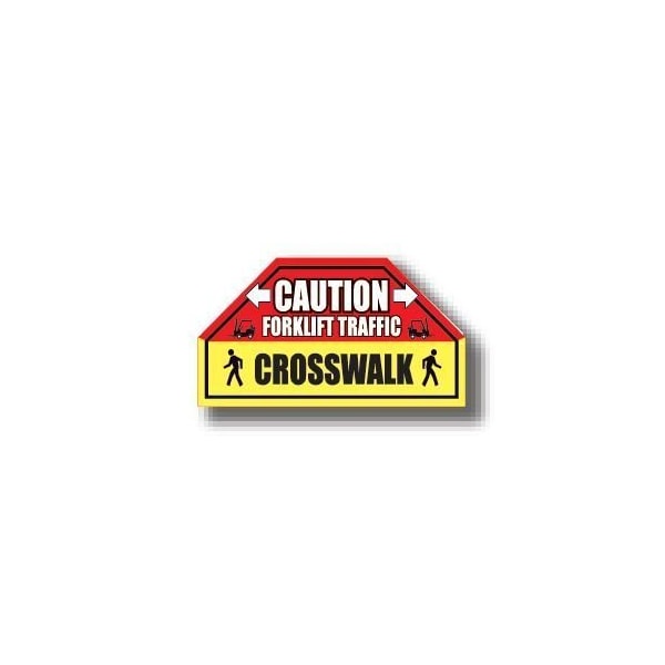 Ergomat 17in x 30in HALF SIGNS - Caution Forklift Traffic Crosswalk DSV-SIGN 510 #0647 -UEN - main